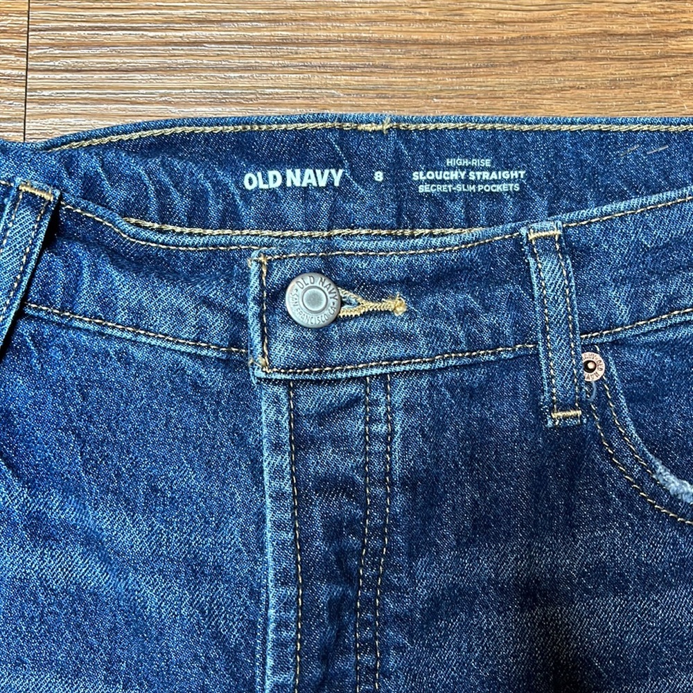 Old Navy High Rise Slouchy Straight size 8 Jeans - Picture 4 of 7